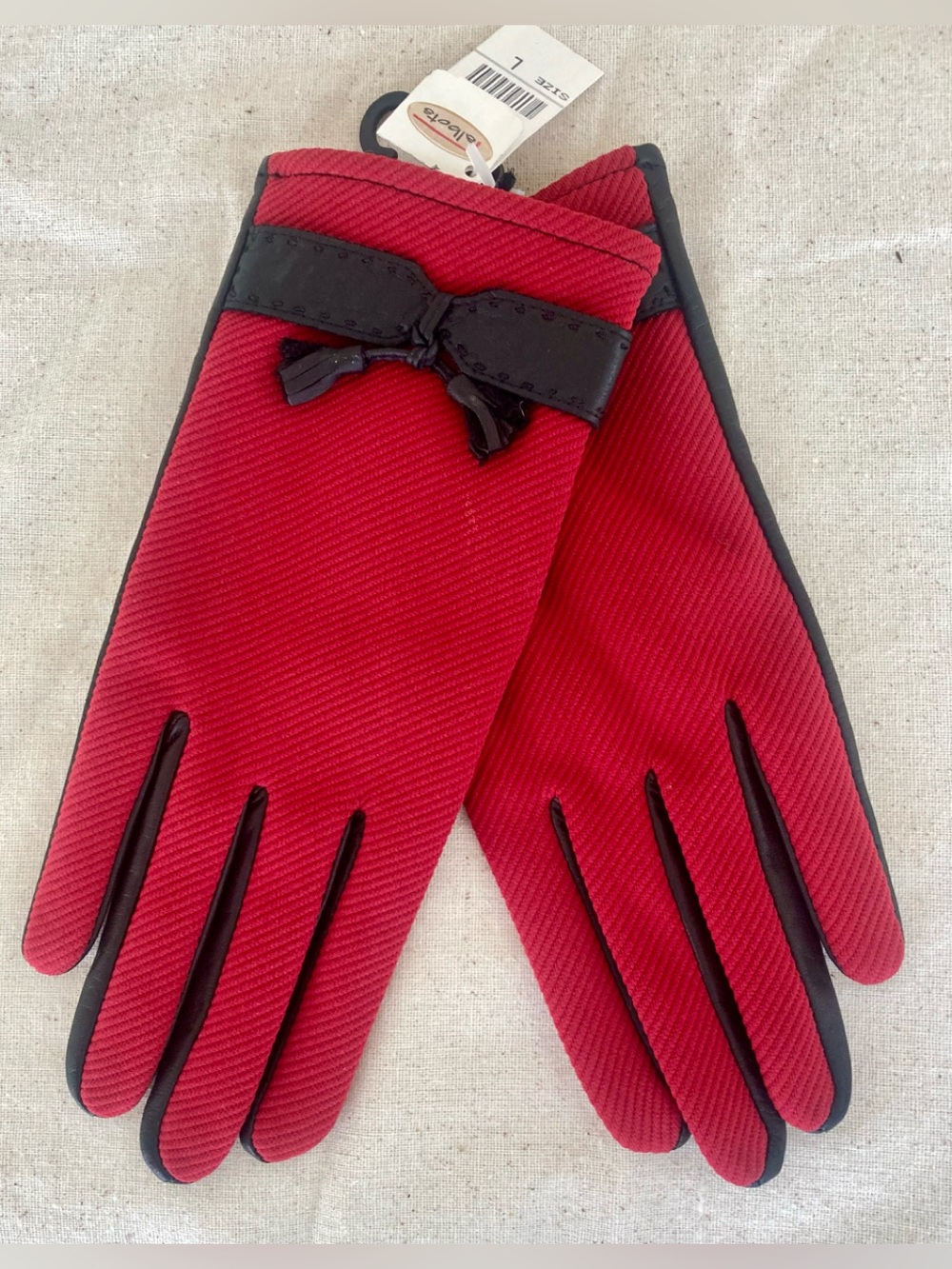 NWT - Talbots Red & Black Gloves
